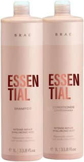 Kit Braé Essential Duo 1L - Shampoo e Condicionador - Hidratação Profunda - Efeito Salão e Brilho Intenso - Cabelos Macios e Cheirosos